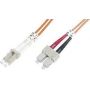 FO patch cord, duplex, LC to SC MM OM1 62.5/125 u, 1 m Length 1m