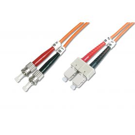 FO patch cord, duplex, ST to SC MM OM2 50/125 u, 2 m Length 2m