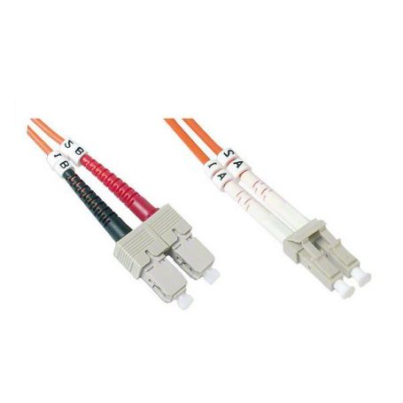 FO patch cord, duplex, LC to SC MM OM1 62.5/125 u, 2 m Length 2m