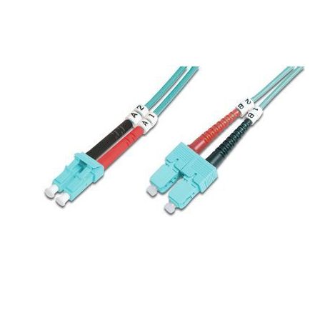 FO patch cord, duplex, LC to SC MM OM3 50/125 u, 2 m Length 2m, Class OM3