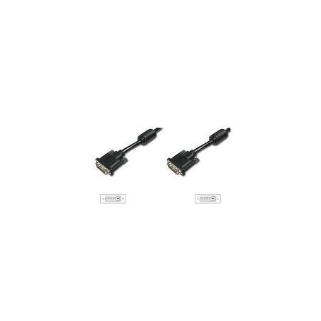 DVI connection cable, DVI(24+1), 2x ferrit M/M, 2.0m, DVI-D Dual Link, bl