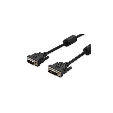 DVI connection cable, DVI(18+1), 2x ferrit M/M, 5.0m, DVI-D Single Link, bl