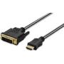 HDMI adapter cable, type A - DVI(24+1) M/M, 2.0m, Full-HD, cotton, gold, bl