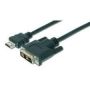 HDMI adapter cable, type A-DVI(18+1) M/M, 5.0m, Full HD, bl