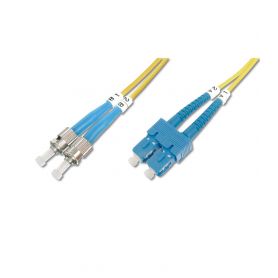 FO patch cord, duplex, ST to SC SM OS2 09/125 u, 1 m Length 1m