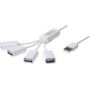 USB 2.0 Cable Hub, 4-Port 4x USB A/F, 1x USB A male, self powered.DC2.5mm