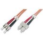 FO patch cord, duplex, ST to SC MM OM2 50/125 u, 5 m Length 5m