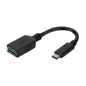 USB Type-C adapter cable, type C to A M/F, 0,15m, 3A, 5GB, 3.0 Version, bl