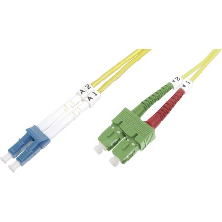 FO patch cord, duplex, SC (APC) to LC (PC) SM OS2 09/125 u, 7 m Length 1 m