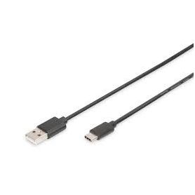 USB Type-C connection cable, type C to A M/M, 1.8m, 3A, 480MB, 2.0 Version, bl