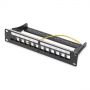 DIGITUS Modular Patch Panel, shielded, 12-Port Blank,1U,254mm (10') Rack Mount, black RAL 9005 Color black RAL 9005