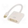 DisplayPort adapter cable, mini DP - DVI (24+5) M/F, 0.15m, DP 1.1a compatible, CE, wh