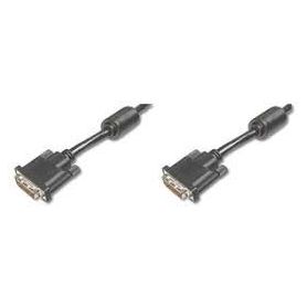 DVI extension cable, DVI(24+1), 2x ferrit M/F, 5.0m, DVI-D Dual Link, bl