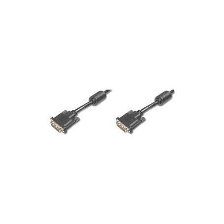 DVI extension cable, DVI(24+1), 2x ferrit M/F, 5.0m, DVI-D Dual Link, bl