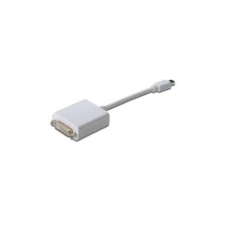 DisplayPort adapter cable, mini DP - DVI (24+5) M/F, 0.15m, DP 1.1a compatible, CE, wh