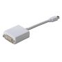 DisplayPort adapter cable, mini DP - DVI (24+5) M/F, 0.15m, DP 1.1a compatible, CE, wh