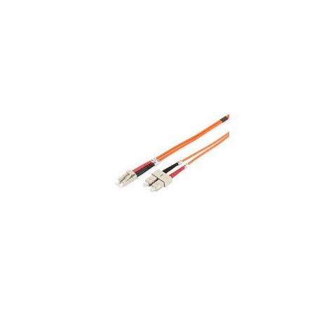 FO patch cord, duplex, LC to SC MM OM2 50/125 u, 10 m Length 10m