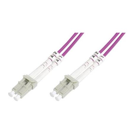 FO patch cord, duplex, LC to LC MM OM4 50/125 u, 5 m Length 5m