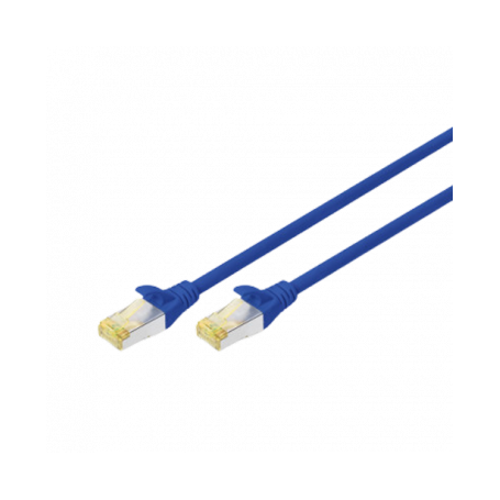 CAT 6 S-FTP patch cable, Cu, LSZH AWG 27/7, length 0.25 m, 10 pieces, color blue