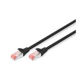 CAT 6 S-FTP patch cable, Cu, LSZH AWG 27/7, length 0.25 m, 10 pieces, color black