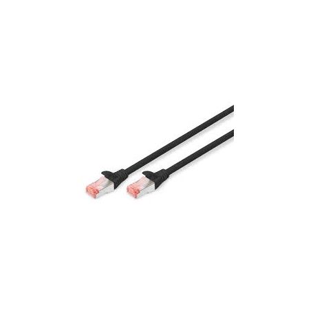 CAT 6 S-FTP patch cable, Cu, LSZH AWG 27/7, length 0.25 m, 10 pieces, color black