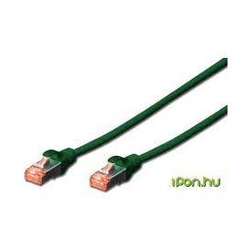 CAT 6 S-FTP patch cable, Cu, LSZH AWG 27/7, length 0.25 m, 10 pieces, color green