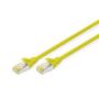 CAT 6 S-FTP patch cable, Cu, LSZH AWG 27/7, length 0.25 m, 10 pieces, color yellow