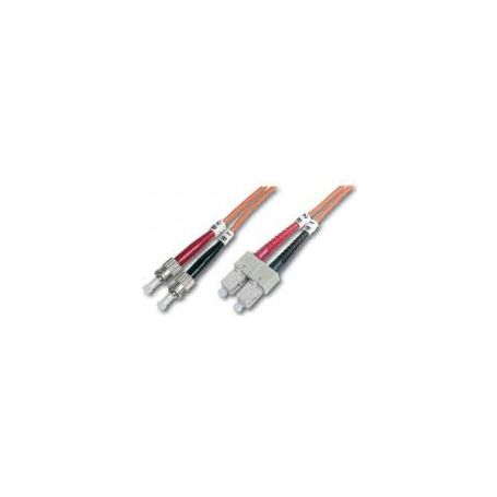 FO patch cord, duplex, ST to SC MM OM1 62.5/125 u, 10 m Length 10m