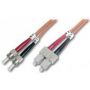 FO patch cord, duplex, ST to SC MM OM1 62.5/125 u, 10 m Length 10m