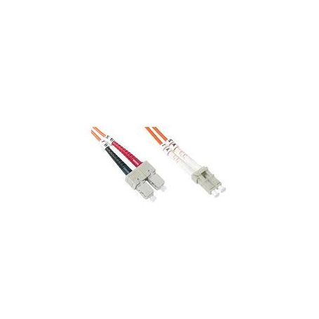 FO patch cord, duplex, LC to SC MM OM1 62.5/125 u, 10 m Length 10m