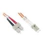 FO patch cord, duplex, LC to SC MM OM1 62.5/125 u, 10 m Length 10m