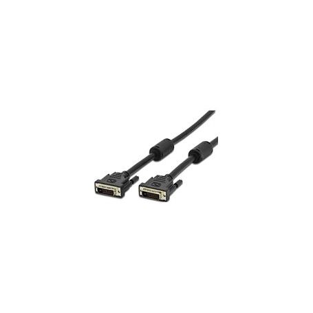 DVI connection cable, DVI(24+1), 2x ferrit M/M, 5.0m, DVI-D Dual Link, bl