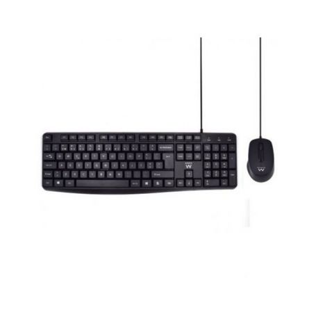 EWENT Teclado e Rato com fio, teclas sileciosas - EW3007