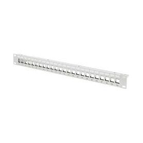 DIGITUS Modular Patch Panel, shielded 24-port, blank, 1U, rack mount color grey RAL 7035