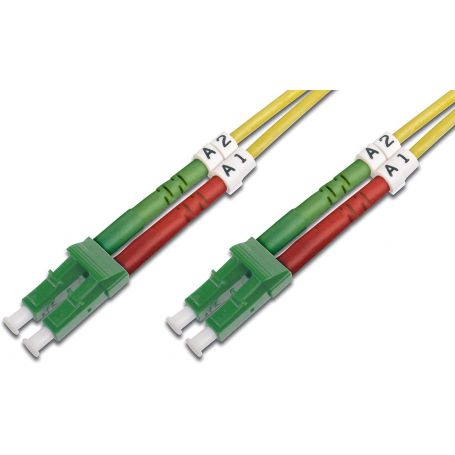 FO patch cord, duplex, LC (APC) to LC (APC) SM OS2 09/125 u, 7 m Length 7m