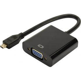 HDMI to VGA converter adapter Typ A - VGA (D-Sub) connector, 3,5mm audio jack black