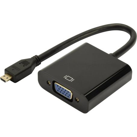 HDMI to VGA converter adapter Typ A - VGA (D-Sub) connector, 3,5mm audio jack black