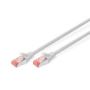 CAT 6 S-FTP patch cable, Cu, LSZH AWG 27/7, length 1 m, 10 pieces, color grey