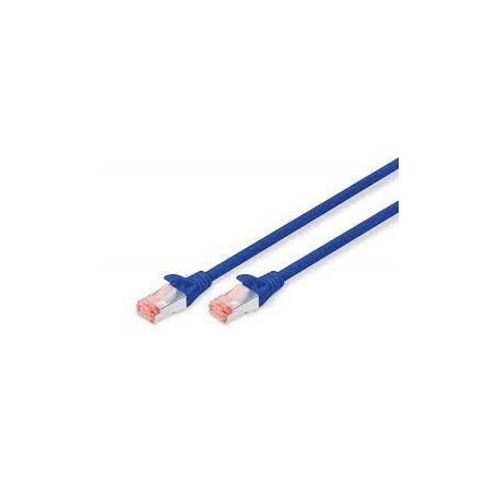 CAT 6 S-FTP patch cable, Cu, LSZH AWG 27/7, length 1 m, 10 pieces, color blue