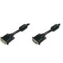 DVI extension cable, DVI(24+1), 2x ferrit M/F, 10.0m, DVI-D Dual Link, bl