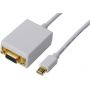 DisplayPort adapter cable, mini DP - HD15 M/F, 0.15m, DP 1.1a compatible, CE, wh