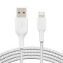 Lightning to USB-A Cable Braided 1M Whit