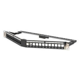 DIGITUS Triangled Modular Patch Panel, unshielded 24-port, 1U, rack mount, color black RAL 9005