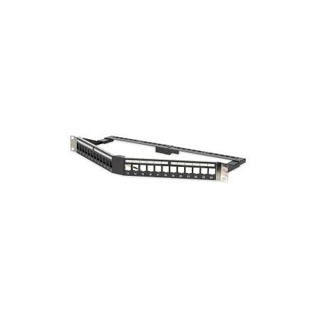 DIGITUS Triangled Modular Patch Panel, unshielded 24-port, 1U, rack mount, color black RAL 9005