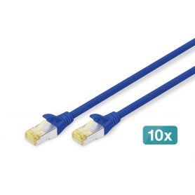 CAT 6 S-FTP patch cable, Cu, LSZH AWG 27/7, length 2 m, 10 pieces, color blue