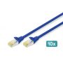 CAT 6 S-FTP patch cable, Cu, LSZH AWG 27/7, length 2 m, 10 pieces, color blue