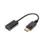 DisplayPort adapter cable, DP - HDMI type A M/F, 0.2m, w/interlock, HDMI Ver. 2.0, active, CE, gold, bl