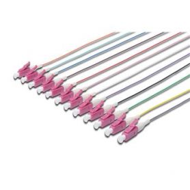 FO pigtail set, 12 pcs., LC, MM OM2 50/125 u loose buffer, color code DIN IEC 304, 2 m Length 2m, Class OM2