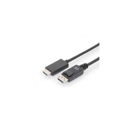 DisplayPort adapter cable, DP - HDMI type A M/M, 1.0m, w/interlock, DP 1.2_HDMI 2.0, 4K/60Hz, CE, bl