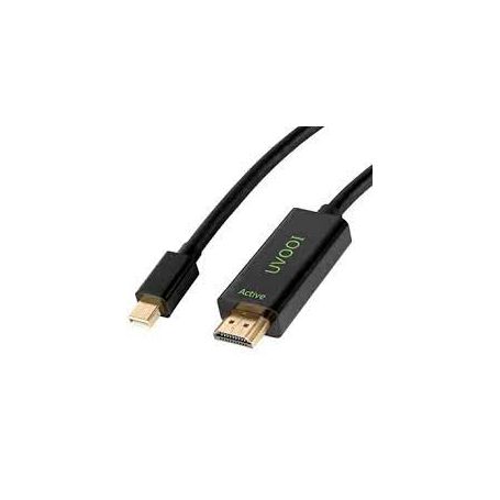 DisplayPort adapter cable, mini DP - HDMI type A M/F, 0,2m, HDMI Ver. 2.0, active, CE, gold, wh